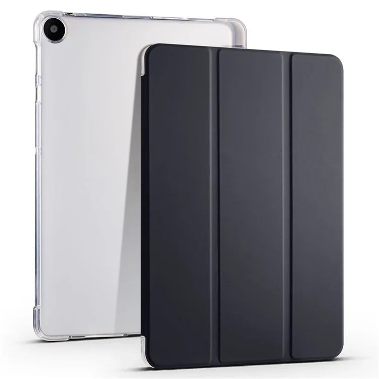 Para Capa Huawei MatePad SE 10.4 polegadas, Suporte de Tridobra, Capa de Couro PU com Slot para Lápis - Preto