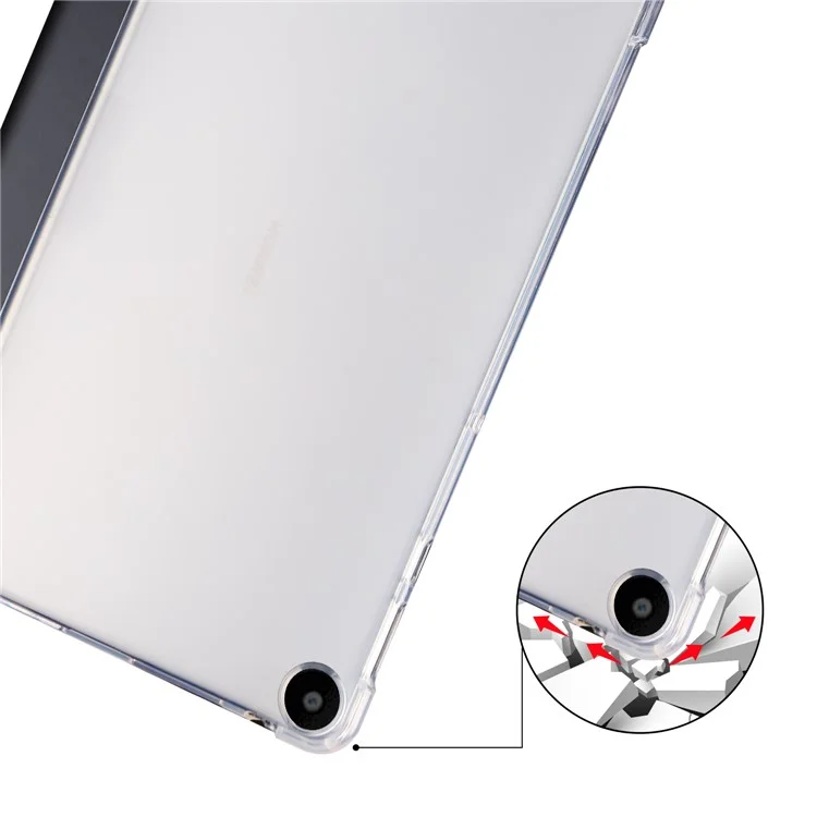 Para Capa Huawei MatePad SE 10.4 polegadas, Suporte de Tridobra, Capa de Couro PU com Slot para Lápis - Preto