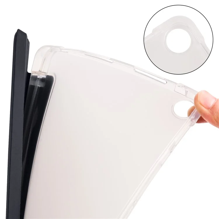 Para Capa Huawei MatePad SE 10.4 polegadas, Suporte de Tridobra, Capa de Couro PU com Slot para Lápis - Preto