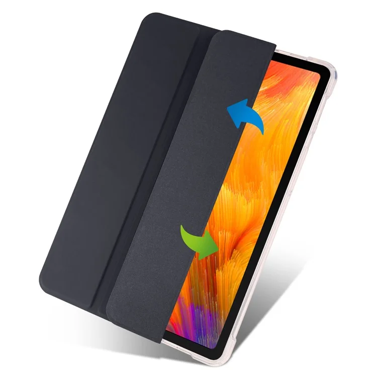 Para Capa Huawei MatePad SE 10.4 polegadas, Suporte de Tridobra, Capa de Couro PU com Slot para Lápis - Preto