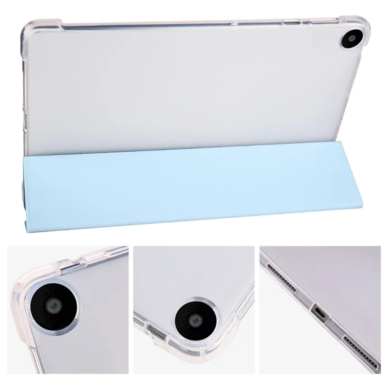 Para Huawei MatePad SE 10.4-inch Case Tri-Fold Stand Tablet PU Leather Cover com Slot Pencil - Azul