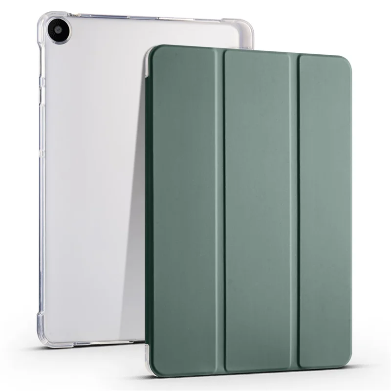 Pour Huawei MatePad SE 10.4 pouces Étui Tri-Fold Support Tablet PU Cuir Couverture avec Fente pour Crayon - Vert Minuit