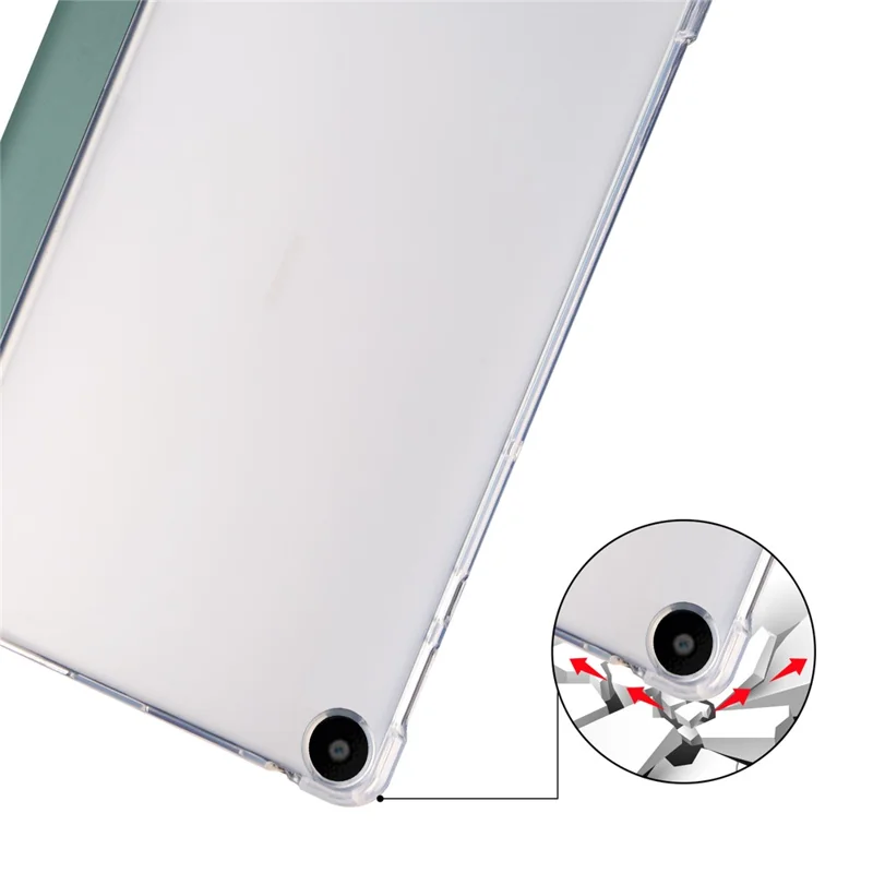 Pour Huawei MatePad SE 10.4 pouces Étui Tri-Fold Support Tablet PU Cuir Couverture avec Fente pour Crayon - Vert Minuit