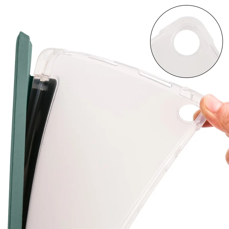 Pour Huawei MatePad SE 10.4 pouces Étui Tri-Fold Support Tablet PU Cuir Couverture avec Fente pour Crayon - Vert Minuit