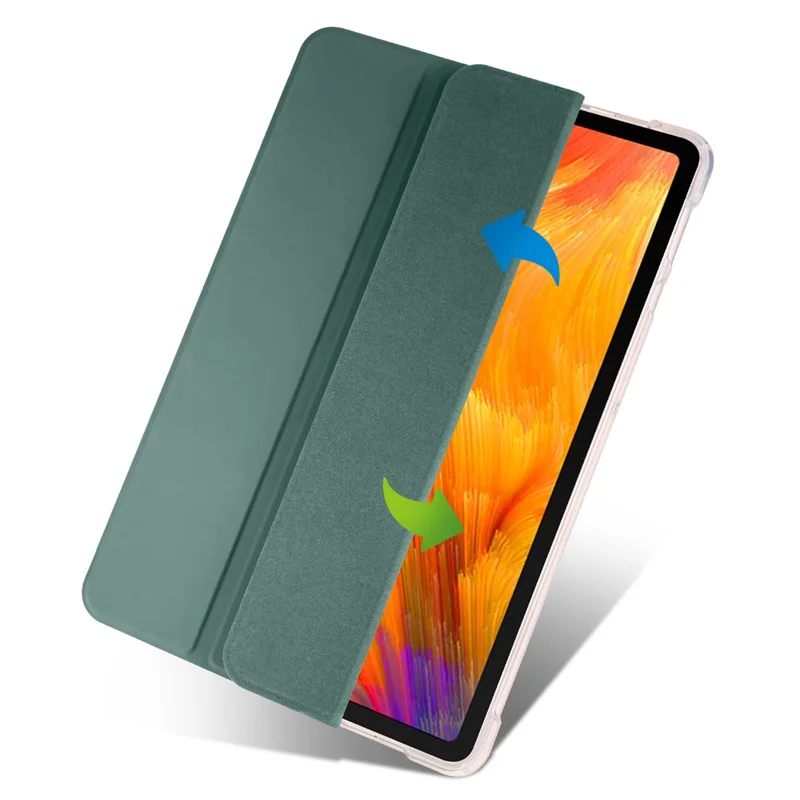Pour Huawei MatePad SE 10.4 pouces Étui Tri-Fold Support Tablet PU Cuir Couverture avec Fente pour Crayon - Vert Minuit