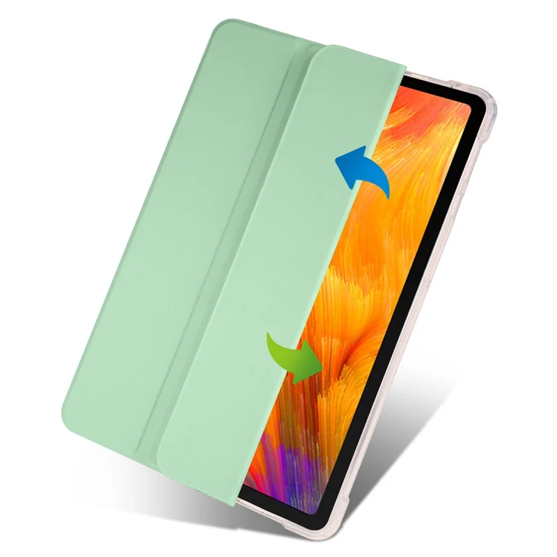 Funda para Huawei MatePad SE de 10.4 pulgadas, con soporte plegable de triple posición, tapa de cuero sintético y ranura para lápiz - Verde Matcha