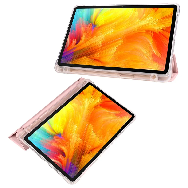 Чехол для планшета Huawei MatePad SE 10.4 дюйма, трехстворчатая подставка, PU-кожа с отделением для карандаша - розовый