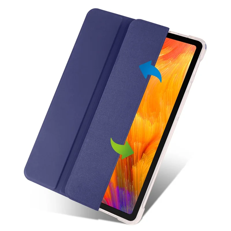 For Huawei MatePad SE 10.4-inch Case Tri-Fold Stand Tablet PU Leather Cover with Pencil Slot - Dark Blue