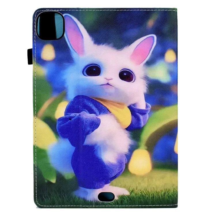 For iPad Air 11 (2025) / (2024) / Pro 11 (2018) / (2020) / Air (2020) / (2022) Tablet Case PU Leather Stand - Cute Rabbit