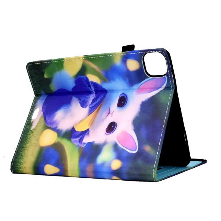 For iPad Air 11 (2025) / (2024) / Pro 11 (2018) / (2020) / Air (2020) / (2022) Tablet Case PU Leather Stand - Cute Rabbit