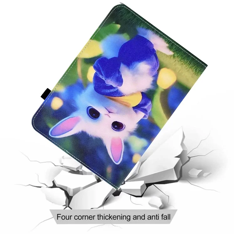 For iPad Air 11 (2025) / (2024) / Pro 11 (2018) / (2020) / Air (2020) / (2022) Tablet Case PU Leather Stand - Cute Rabbit
