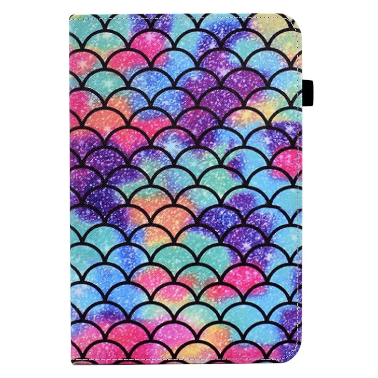 For Lenovo Tab M10 (Gen 3) PU Leather Tablet Case Pattern Printing Stand Card Holder Cover with Elastic Band - Wavy Pattern