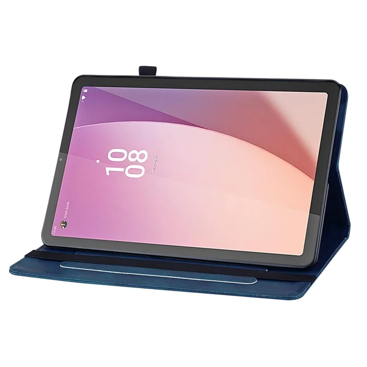 Pour Lenovo Tab M9 Tablet Case Étui en cuir PU Support Poche à glissière Fente pour carte Protection Portefeuille Couvercle - Bleu foncé