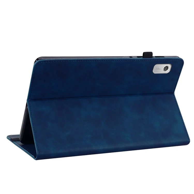 Pour Lenovo Tab M9 Tablet Case Étui en cuir PU Support Poche à glissière Fente pour carte Protection Portefeuille Couvercle - Bleu foncé