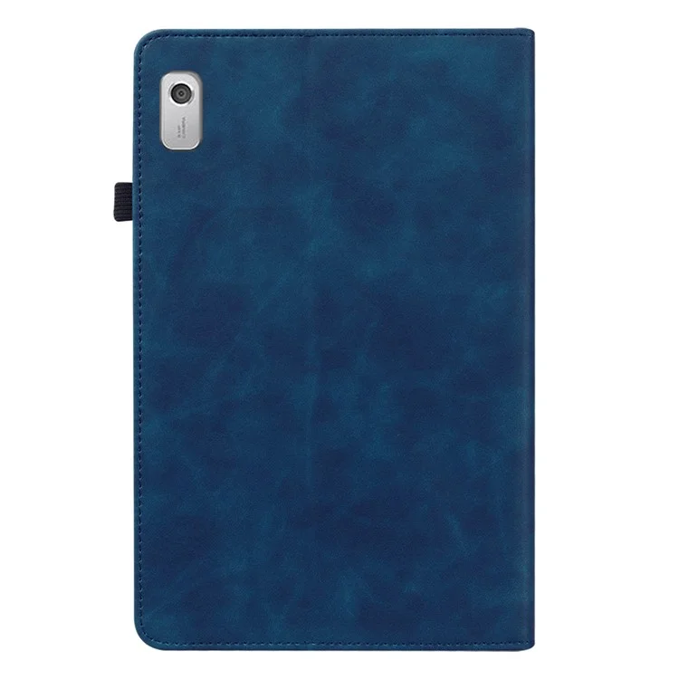 Pour Lenovo Tab M9 Tablet Case Étui en cuir PU Support Poche à glissière Fente pour carte Protection Portefeuille Couvercle - Bleu foncé
