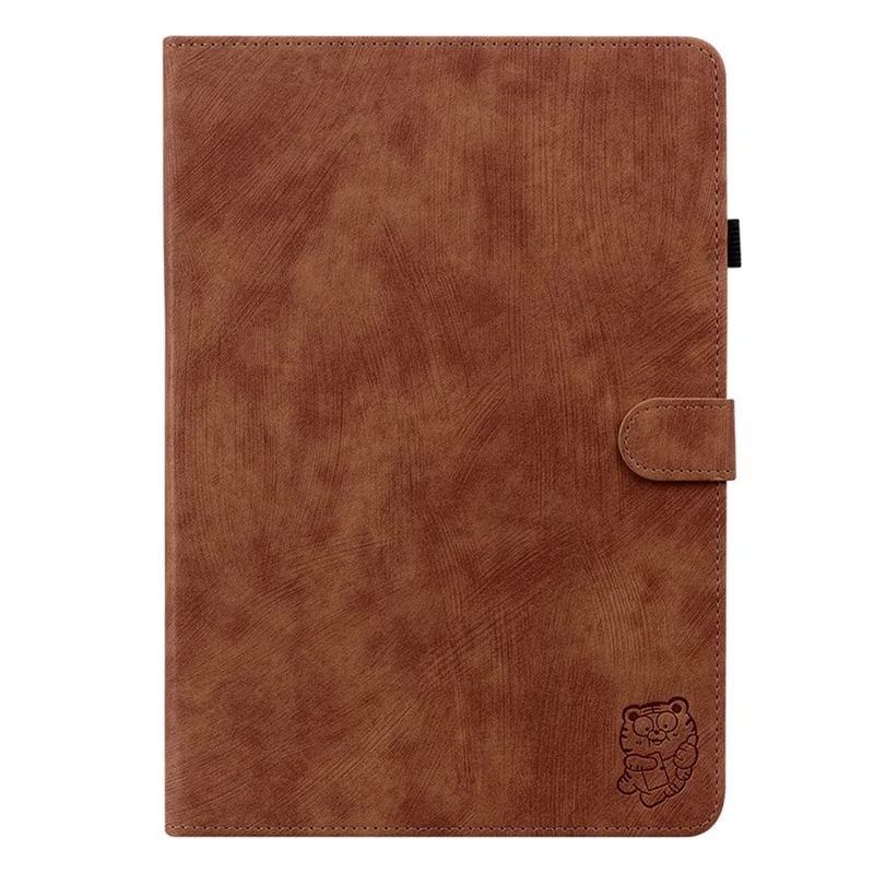 PU Leather Case for Lenovo Tab M9 TB-310FU Cute Tiger Pattern Tablet Protective Sleeve with Stand / Card Holder - Purple
