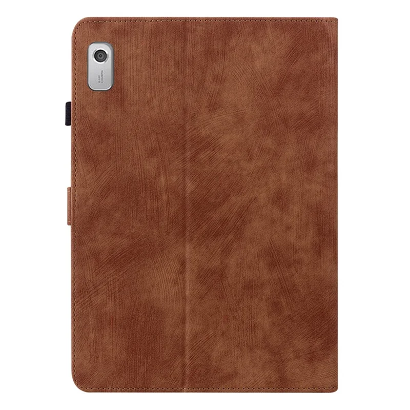 PU Leather Case for Lenovo Tab M9 TB-310FU Cute Tiger Pattern Tablet Protective Sleeve with Stand / Card Holder - Purple