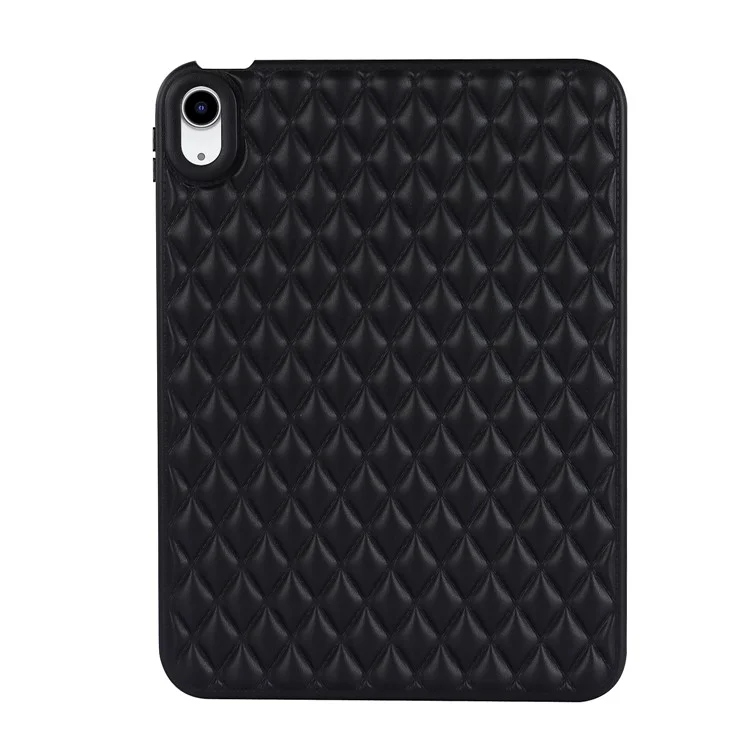 Anti-drop Protective Back Cover für iPad 10.9 (2022) Rhombus-Muster Soft TPU Tablet-Hülle - Schwarz