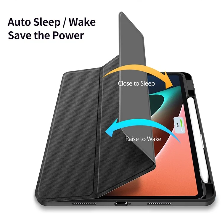 Estuche para Tablet DUX DUCIS TOBY Series para Xiaomi Pad 6 / 6 Pro Cubierta Plegable Tri-Fold de Cuero PU con Función Automática de Encendido/Apagado - Negro 