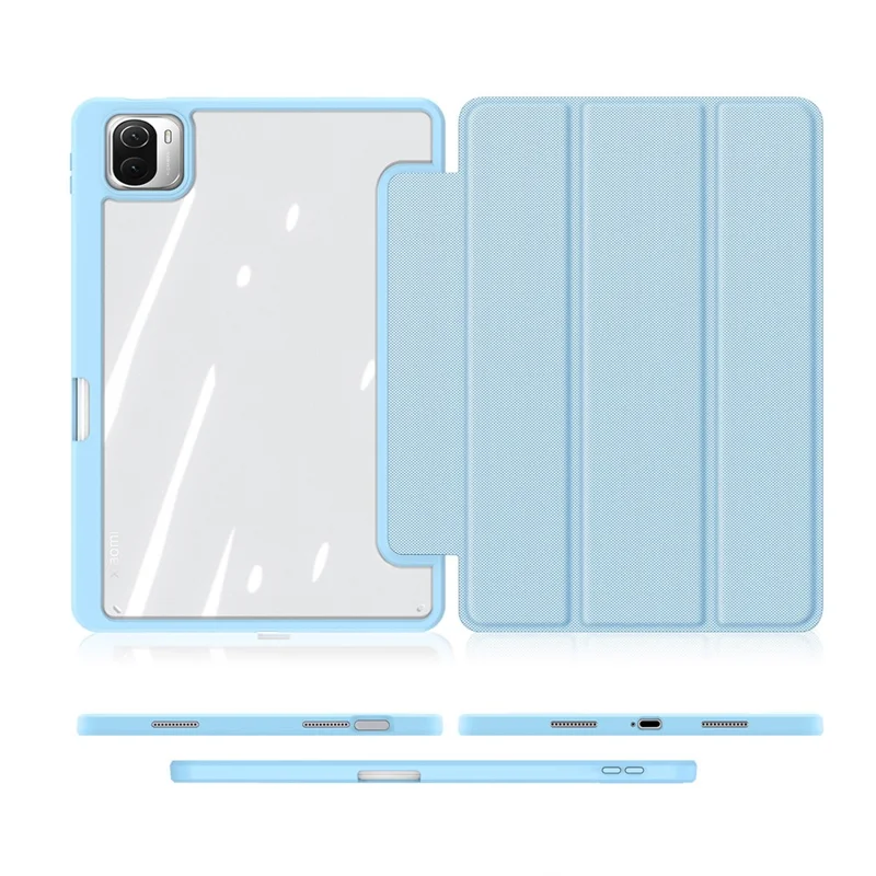 Чехол DUX DUCIS TOBY Series для планшета Xiaomi Pad 6 / 6 Pro, кожаный PU, автоматическое пробуждение/сон, трехстворчатая подставка - голубой