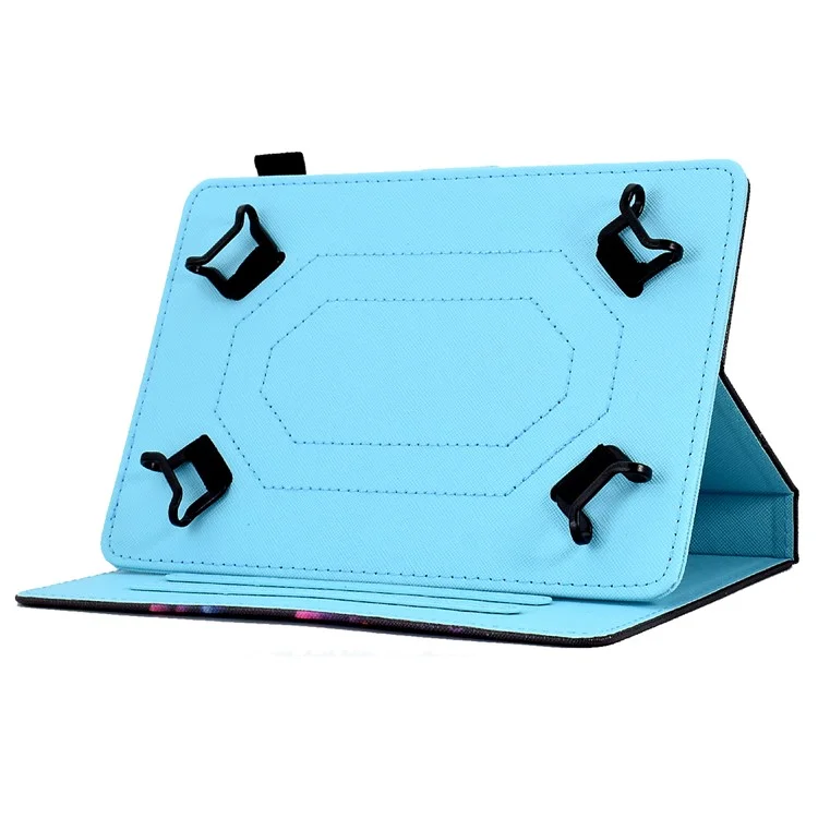 Para Tablet Padrão de Impressão de 6,8-7,5 Polegadas Caso de Suporte Inteligente Capa Flip de Couro PU com Slots para Cartões - Faixa Tricotada