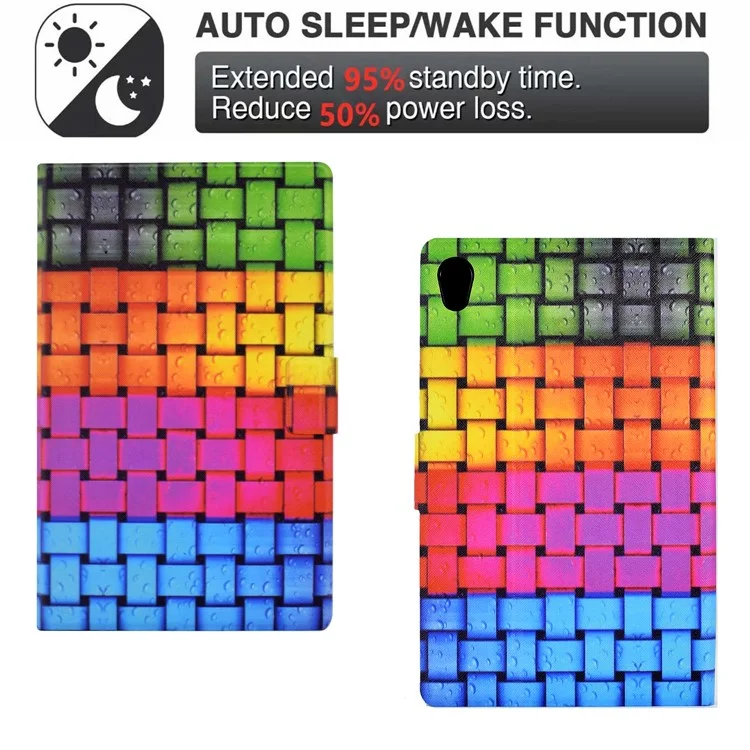 Shockproof Case for Lenovo Tab M10 HD Gen 2 (X306X) PU Leather Cover Pattern Printed Tablet Case with Stand  /  Card Slots - Knitted Strip