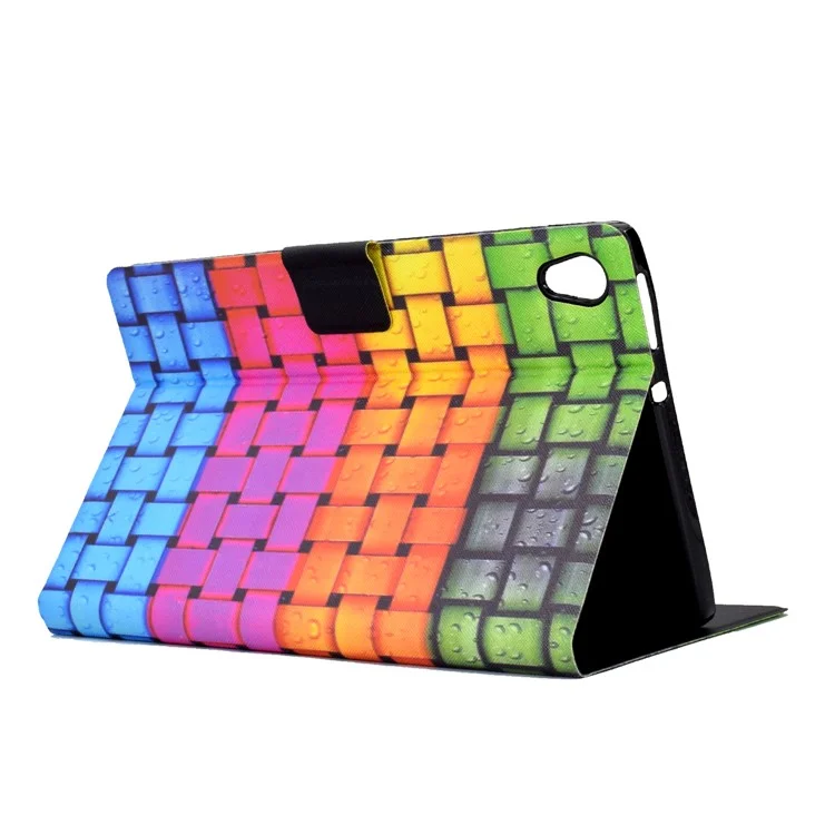 Shockproof Case for Lenovo Tab M10 HD Gen 2 (X306X) PU Leather Cover Pattern Printed Tablet Case with Stand  /  Card Slots - Knitted Strip