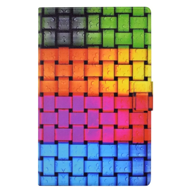 Shockproof Case for Lenovo Tab M10 HD Gen 2 (X306X) PU Leather Cover Pattern Printed Tablet Case with Stand  /  Card Slots - Knitted Strip