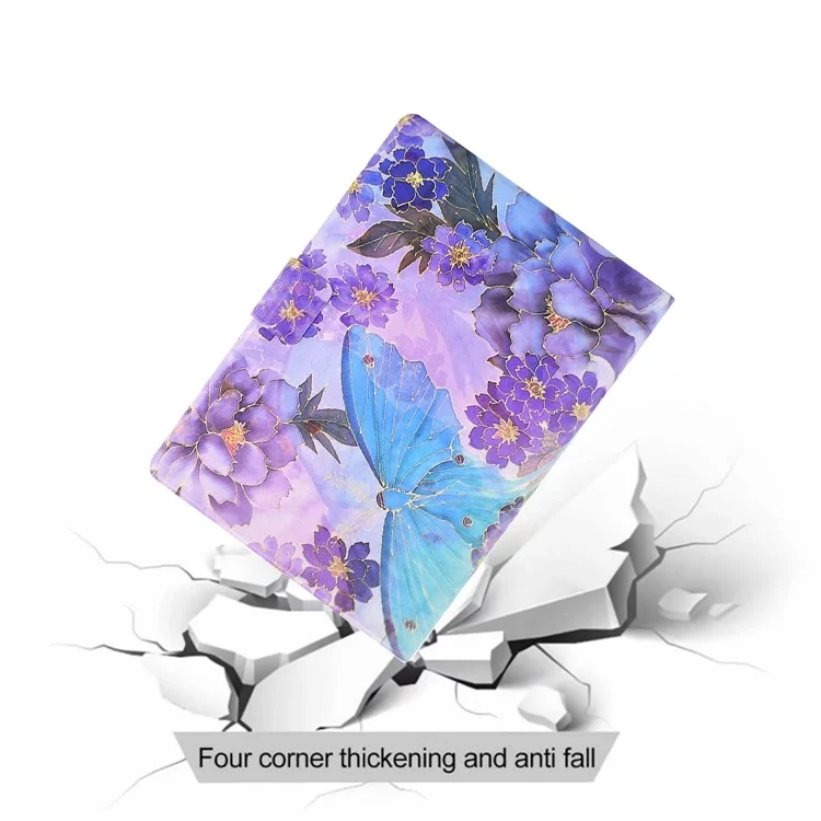 For Lenovo Tab M10 Plus (3rd Gen) / Xiaoxin Pad 2022 10.6 inch Card Slot Tablet Case PU Leather Pattern Printed Stand Cover - Peony Butterfly