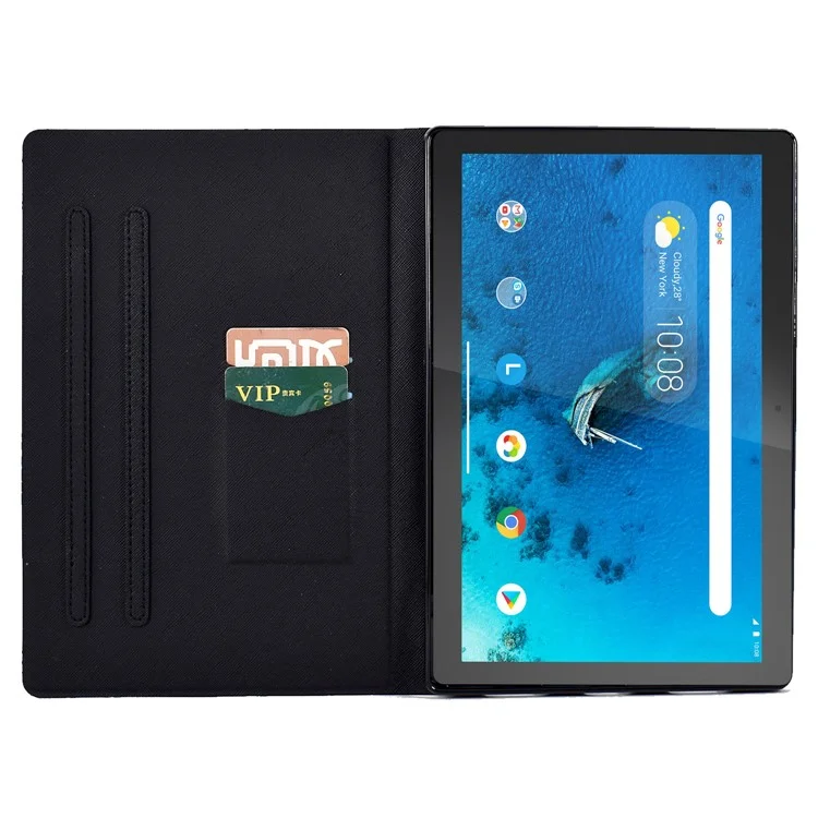 Protective Case for Lenovo Tab M10 (Gen 3) PU Leather Flip Cover Pattern Printed Tablet Stand Case with Card Slots - Colorful Tiger
