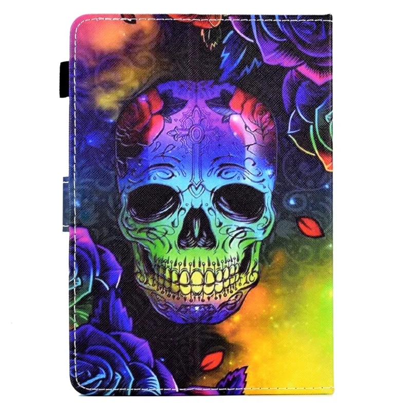 Universal Case for 9.5-10.5 inch Tablet Leather Flip Cover Pattern Printed Anti-Drop Shockproof Case - Skull
