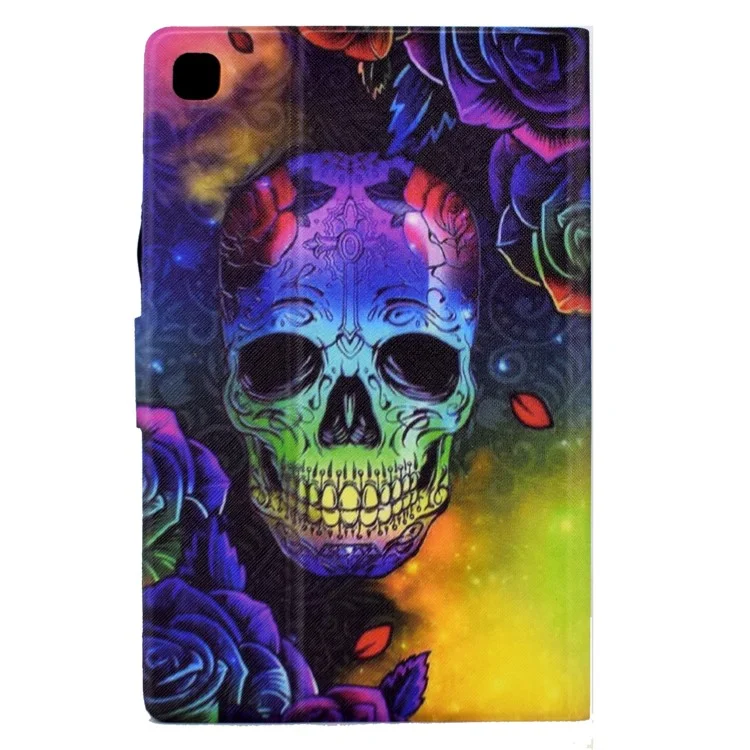 Leather Flip Cover for Samsung Galaxy Tab S6 Lite (2024) / S6 Lite (2022) / S6 Lite (2020) (SM-P610 / 615) Case Pattern Printed - Skull