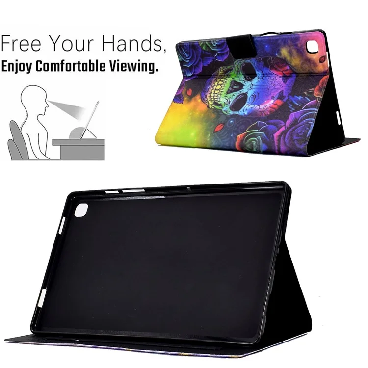 Leather Flip Cover for Samsung Galaxy Tab S6 Lite (2024) / S6 Lite (2022) / S6 Lite (2020) (SM-P610 / 615) Case Pattern Printed - Skull