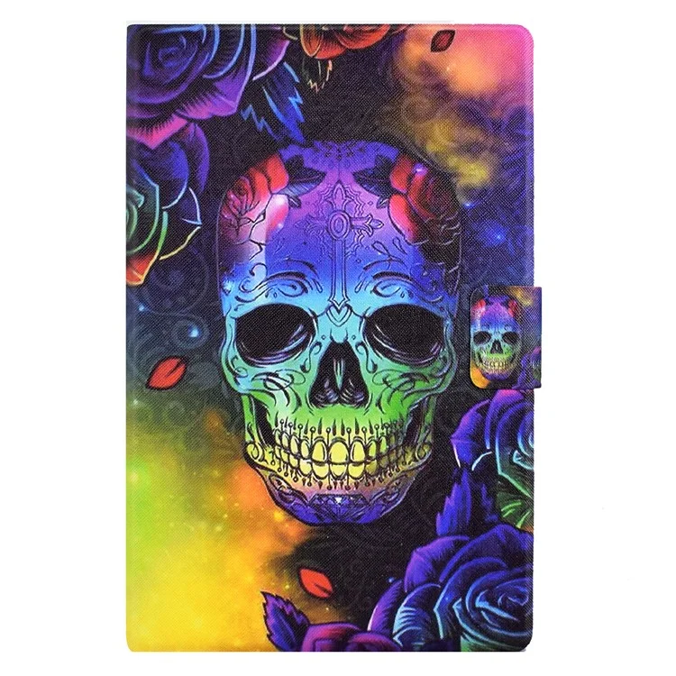 Leather Flip Cover for Samsung Galaxy Tab S6 Lite (2024) / S6 Lite (2022) / S6 Lite (2020) (SM-P610 / 615) Case Pattern Printed - Skull