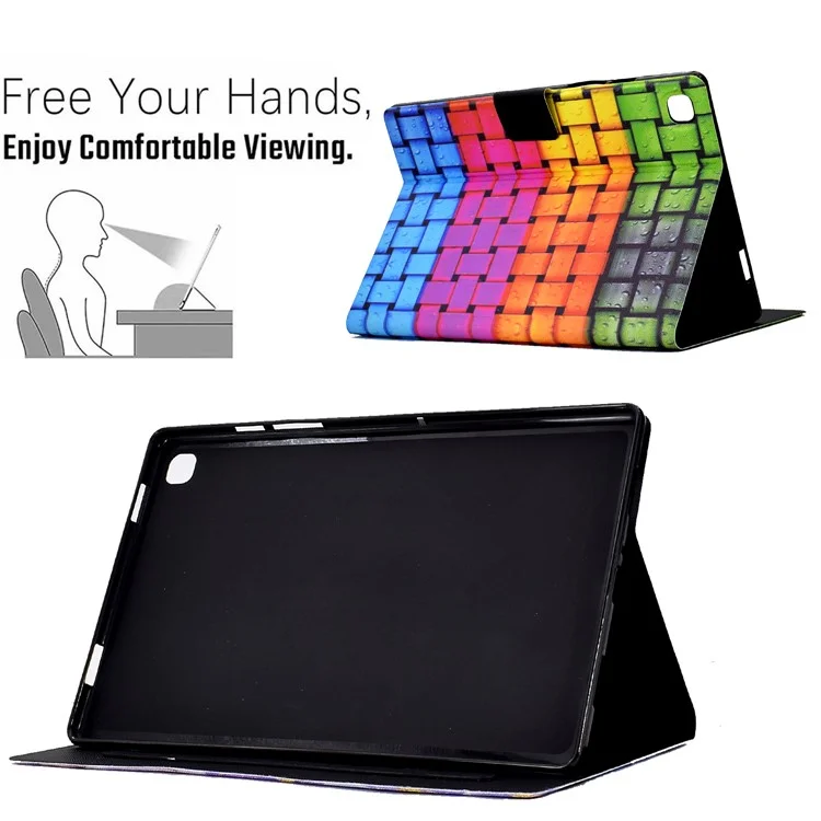 Чехол для планшета Samsung Galaxy Tab A7 Lite 8,7 дюйма T220 / T225 с узором, напечатанным на кожаной обложке с отделениями для карт - Knitted Strip