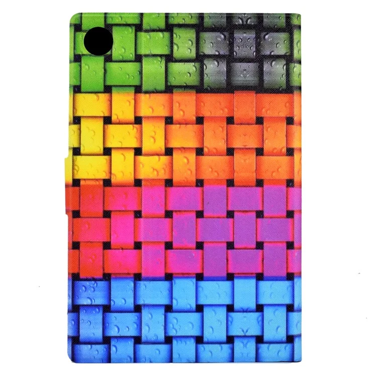 Cubierta de Cuero Estampado para Samsung Galaxy Tab A8 10.5 (2021) X205 / X200 Ranuras para Tarjetas Funda para Tableta - Tira Tejida