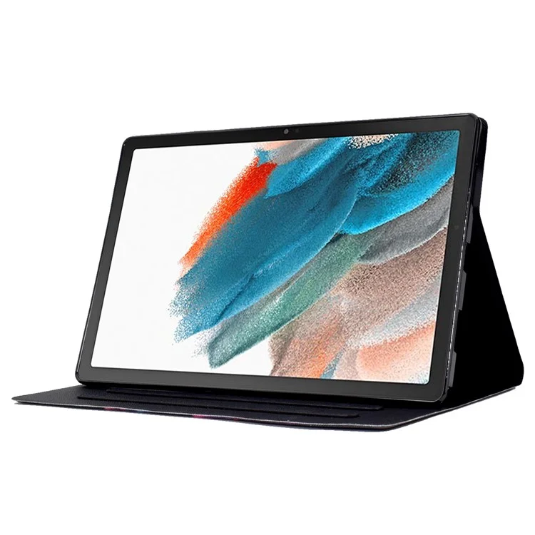 Cubierta de Cuero Estampado para Samsung Galaxy Tab A8 10.5 (2021) X205 / X200 Ranuras para Tarjetas Funda para Tableta - Tira Tejida
