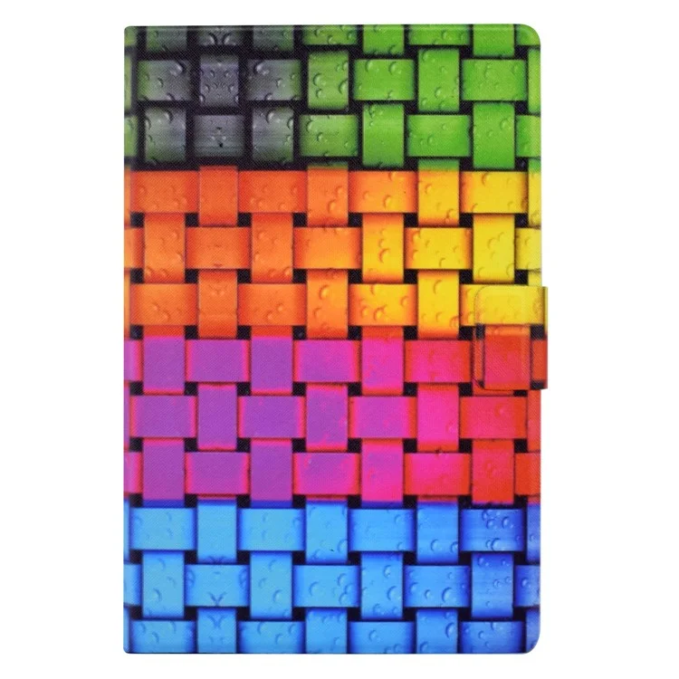 Cubierta de Cuero Estampado para Samsung Galaxy Tab A8 10.5 (2021) X205 / X200 Ranuras para Tarjetas Funda para Tableta - Tira Tejida