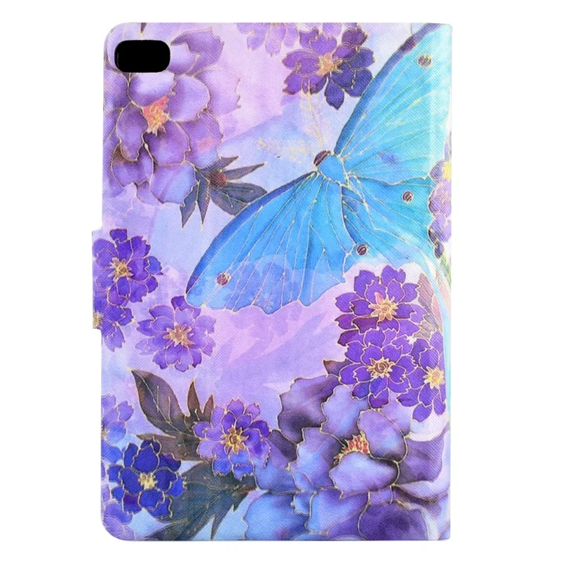 For iPad Air (2013) / Air 2 / iPad 9.7-inch (2017) / (2018) Case Pattern Printed Leather Flip Cover Anti-Drop Tablet Shell - Peony Butterfly