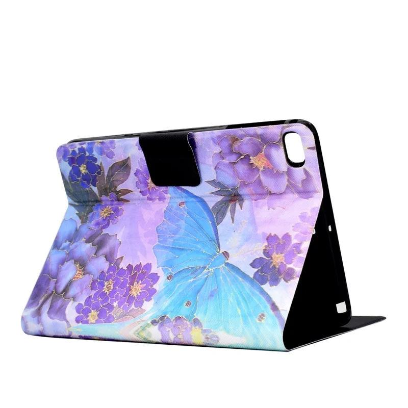 For iPad Air (2013) / Air 2 / iPad 9.7-inch (2017) / (2018) Case Pattern Printed Leather Flip Cover Anti-Drop Tablet Shell - Peony Butterfly