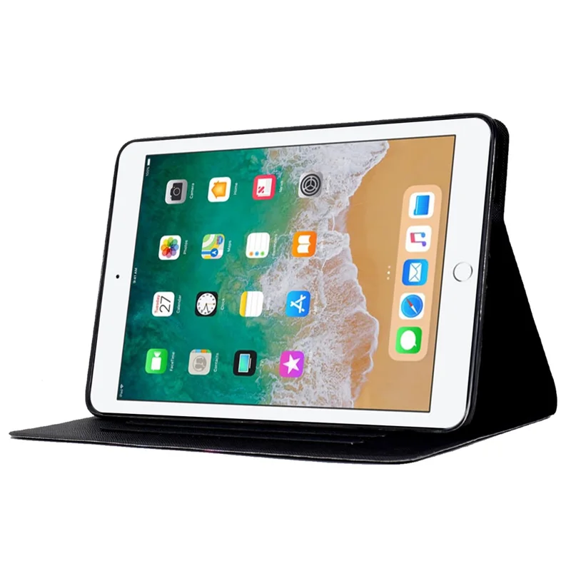 For iPad Air (2013) / Air 2 / iPad 9.7-inch (2017) / (2018) Case Pattern Printed Leather Flip Cover Anti-Drop Tablet Shell - Skull