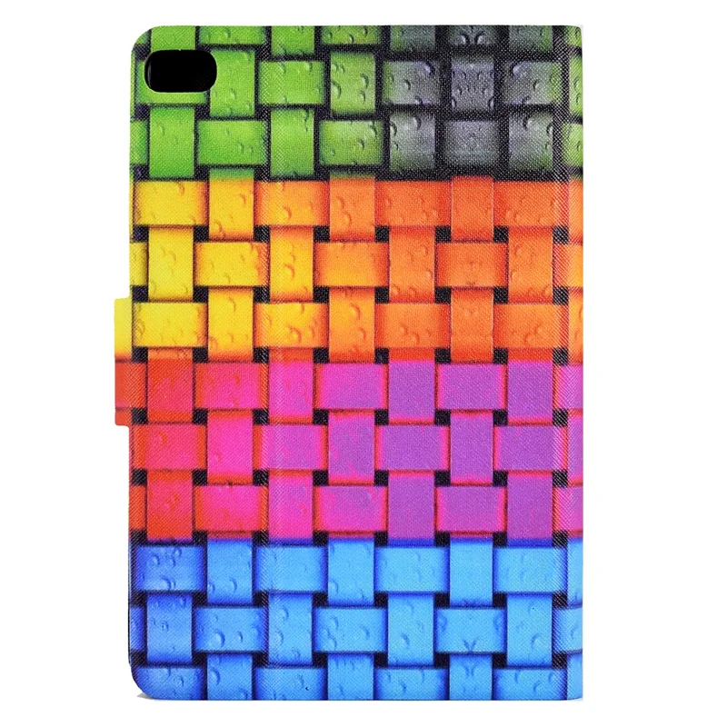 For iPad Air (2013) / Air 2 / iPad 9.7-inch (2017) / (2018) Case Pattern Printed Leather Flip Cover Anti-Drop Tablet Shell - Knitted Strip