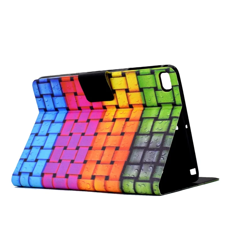 For iPad Air (2013) / Air 2 / iPad 9.7-inch (2017) / (2018) Case Pattern Printed Leather Flip Cover Anti-Drop Tablet Shell - Knitted Strip