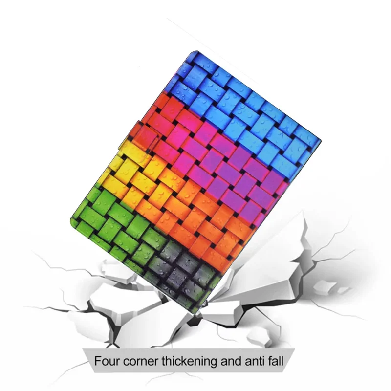 For iPad Air (2013) / Air 2 / iPad 9.7-inch (2017) / (2018) Case Pattern Printed Leather Flip Cover Anti-Drop Tablet Shell - Knitted Strip