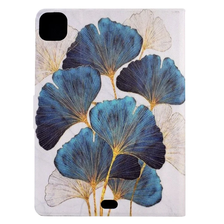 For iPad Air 11 (2025) / (2024) / Air (2020) / (2022) / Pro 11 (2022) / (2021) / (2020) / (2018) Leather Cover Pattern Printed Case - Leaf