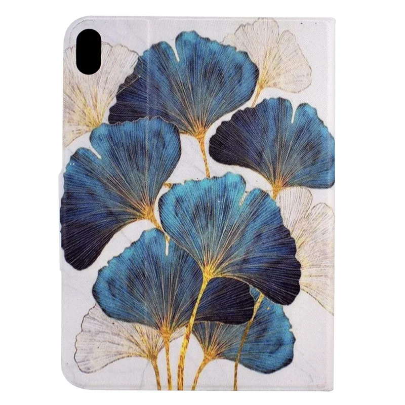 For iPad (2025) / 10.9 (2022) Shockproof Case Pattern Printed Leather Flip Cover Anti-Drop Tablet Case - Leaf