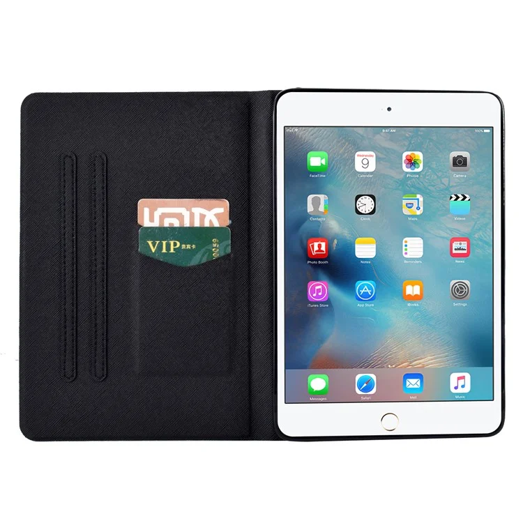 para ipad mini (2019) 7,9 polegadas / mini 4 / 3 / 2 / ipad mini tablet em couro de caixa de impressão de cartão de impressão de suporte de suporte - girafa