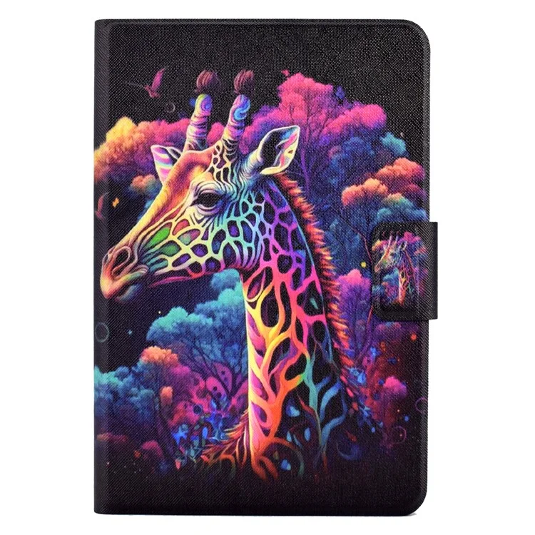 For iPad mini (2019) 7.9 inch / mini 4 / 3 / 2 / iPad mini Tablet Leather Case Pattern Printing Card Holder Stand Cover - Giraffe