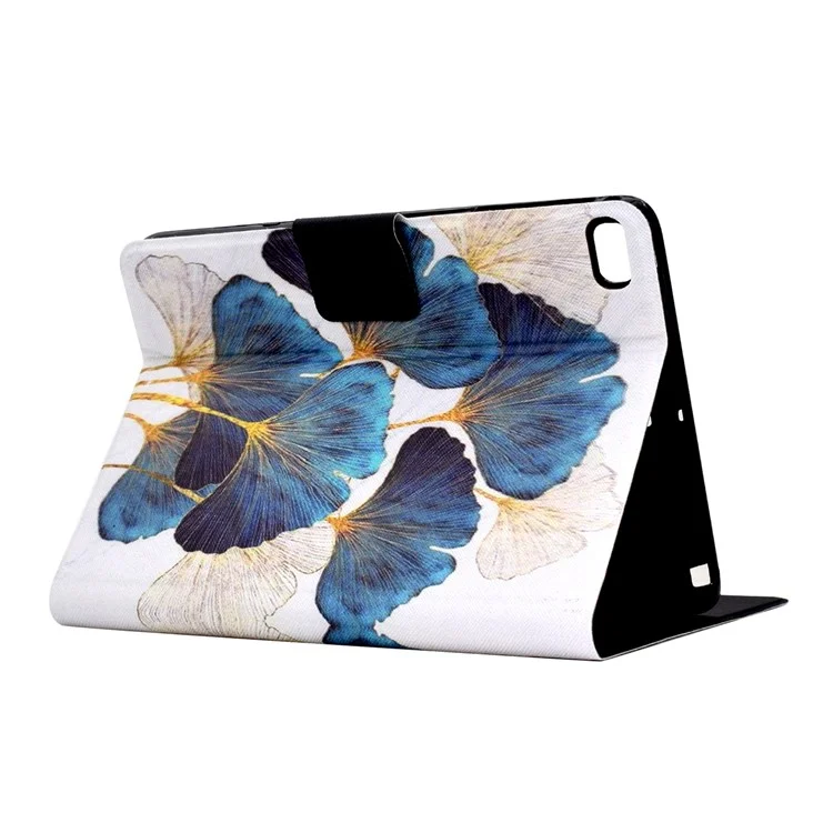 For iPad mini (2019) 7.9 inch / mini 4 / 3 / 2 / iPad mini Tablet Leather Case Pattern Printing Card Holder Stand Cover - Leaf