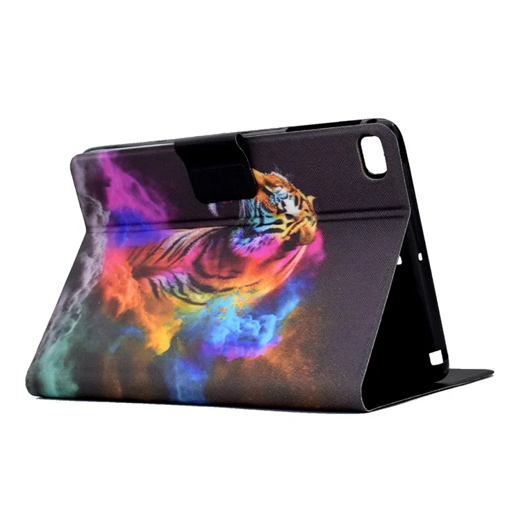 For iPad mini (2019) 7.9 inch / mini 4 / 3 / 2 / iPad mini Tablet Leather Case Pattern Printing Card Holder Stand Cover - Colorful Tiger